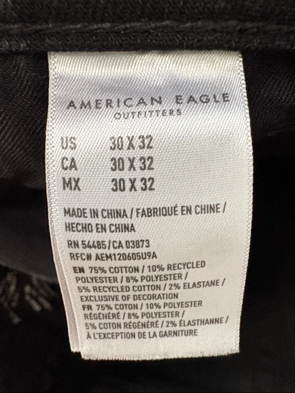 American Eagle Airflex 360 Men's Black Washed Slim Jeans Size 30x32